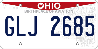 OH license plate GLJ2685