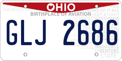 OH license plate GLJ2686