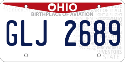 OH license plate GLJ2689