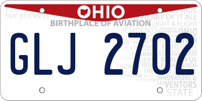 OH license plate GLJ2702