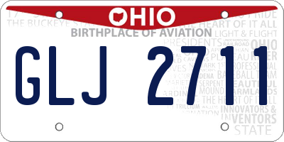 OH license plate GLJ2711