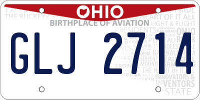 OH license plate GLJ2714