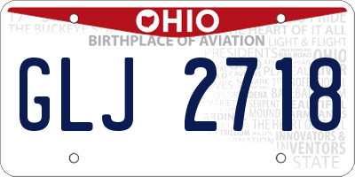 OH license plate GLJ2718