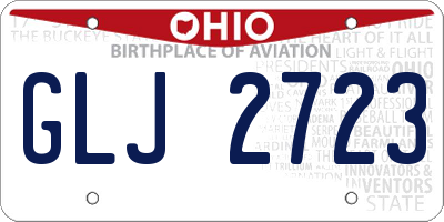 OH license plate GLJ2723