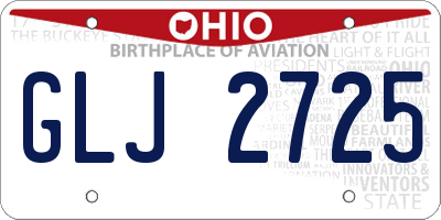 OH license plate GLJ2725