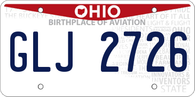 OH license plate GLJ2726