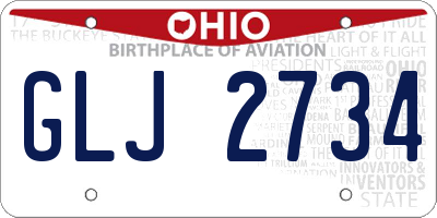 OH license plate GLJ2734