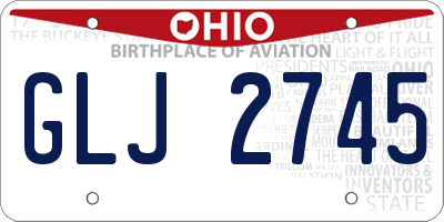 OH license plate GLJ2745