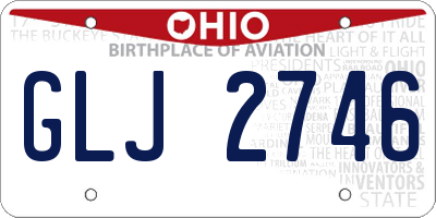 OH license plate GLJ2746