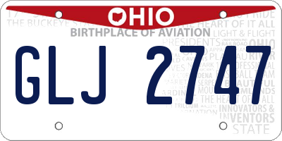 OH license plate GLJ2747