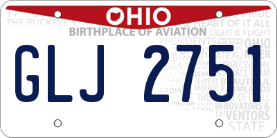 OH license plate GLJ2751