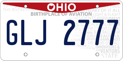OH license plate GLJ2777