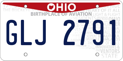 OH license plate GLJ2791