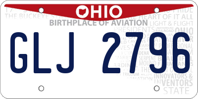 OH license plate GLJ2796