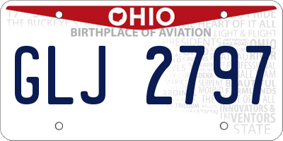 OH license plate GLJ2797