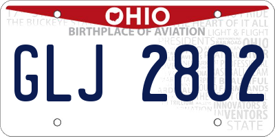 OH license plate GLJ2802