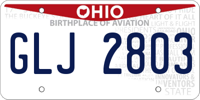 OH license plate GLJ2803
