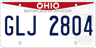 OH license plate GLJ2804