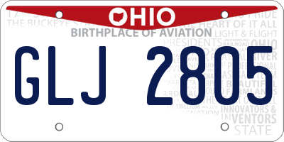 OH license plate GLJ2805