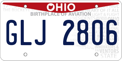 OH license plate GLJ2806