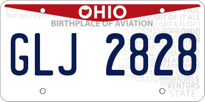 OH license plate GLJ2828