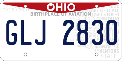 OH license plate GLJ2830