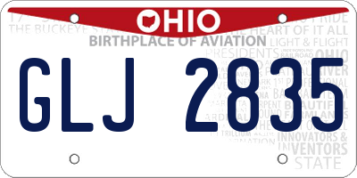 OH license plate GLJ2835
