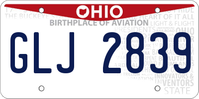OH license plate GLJ2839