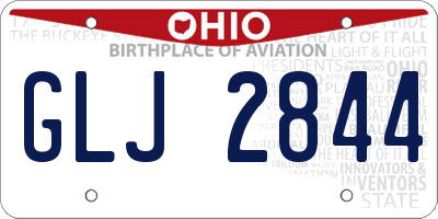 OH license plate GLJ2844