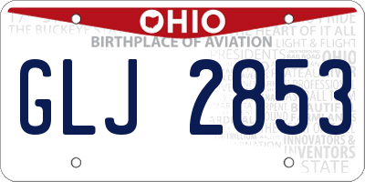 OH license plate GLJ2853