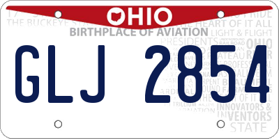 OH license plate GLJ2854