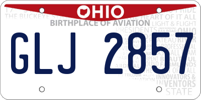 OH license plate GLJ2857