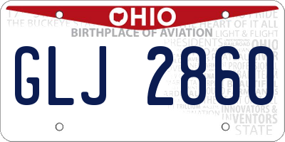 OH license plate GLJ2860