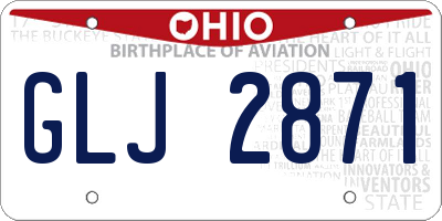 OH license plate GLJ2871