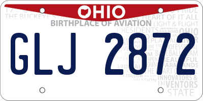 OH license plate GLJ2872