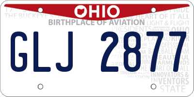 OH license plate GLJ2877