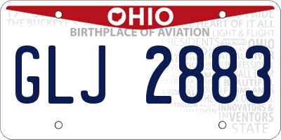 OH license plate GLJ2883