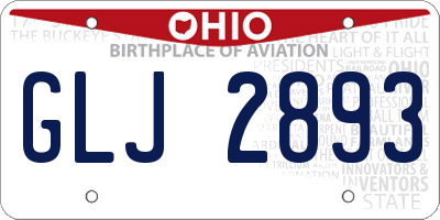 OH license plate GLJ2893