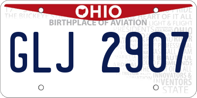 OH license plate GLJ2907