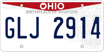 OH license plate GLJ2914