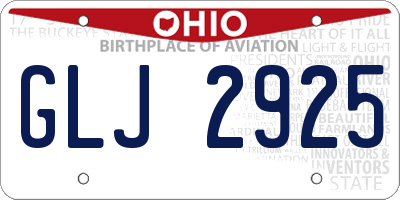 OH license plate GLJ2925
