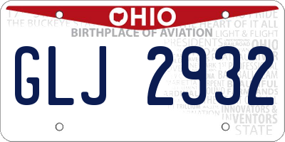 OH license plate GLJ2932