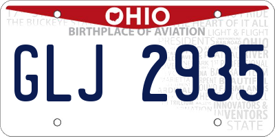 OH license plate GLJ2935
