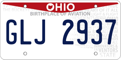 OH license plate GLJ2937