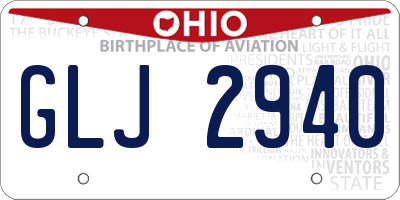 OH license plate GLJ2940