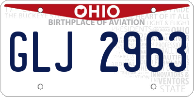 OH license plate GLJ2963