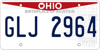 OH license plate GLJ2964