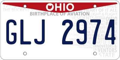 OH license plate GLJ2974