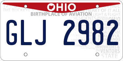 OH license plate GLJ2982