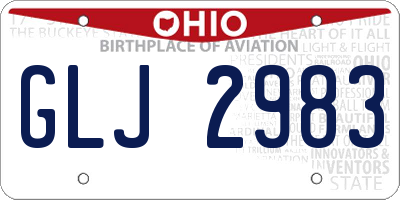 OH license plate GLJ2983